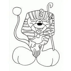 Coloriage Diddl déguisé en pharaon égyptien