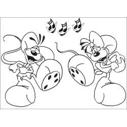 Coloriage Diddl souris chantant ensemble