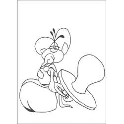 Coloriage Diddl assis sur une grande chaussure