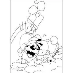Coloriage Diddl éclaboussé de mousse