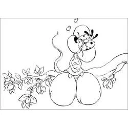 Coloriage Diddlina assise sur une branche
