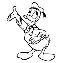 Coloriage Donald Duck en bonnet de marin, main levée
