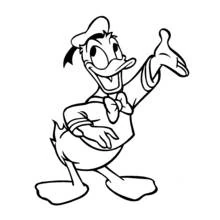 Coloriage Donald Duck saluant avec un grand sourire