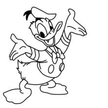 Coloriage Donald Duck saluant les bras grands ouverts