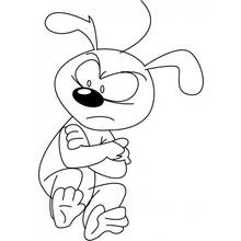 Coloriage Marsupilami boudeur les bras croisés