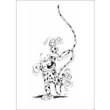 Coloriage Marsupilami en équilibre sur une jambe
