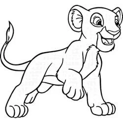 Coloriage Nala clignant de l'œil avec un grand sourire