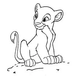 Coloriage Nala assise sur le sol
