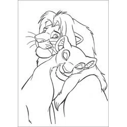Coloriage Nala câline Simba