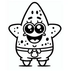 Dessin à colorier Patrick Étoile (Personnages de dessins animés) #220622, gratuit à imprimer