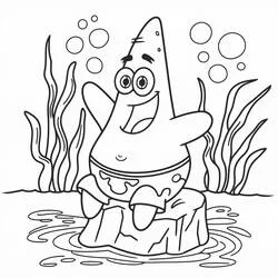 Joli coloriage Patrick Étoile (Personnages de dessins animés) #220626, prêt à imprimer