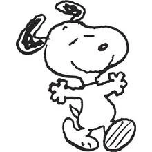 Coloriage Snoopy en train de danser joyeusement