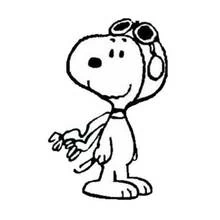 Coloriage Snoopy en aviateur avec ses lunettes de pilote