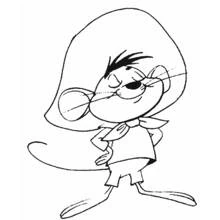 Coloriage Speedy Gonzales debout, mains sur les hanches