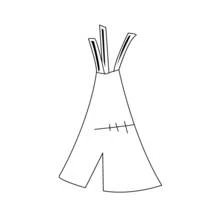 Coloriage Tipi amérindien traditionnel