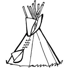Coloriage Tipi amérindien traditionnel