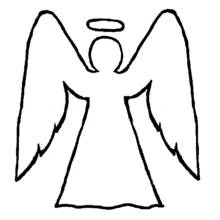 Coloriage Ange aux ailes déployées