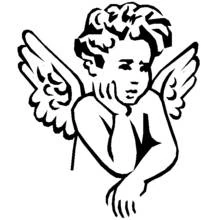 Coloriage Ange appuyant sa tête sur sa main