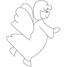 Coloriage Ange volant avec ses ailes déployées