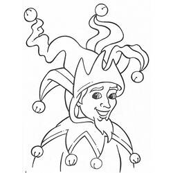 Coloriage Bouffon au chapeau à grelots