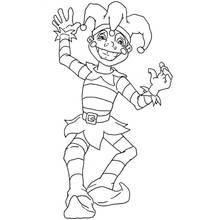 Coloriage Bouffon dansant avec un grand sourire
