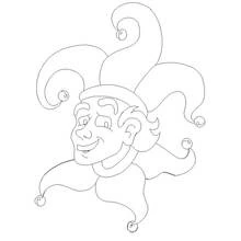 Coloriage Bouffon avec un chapeau à grelots