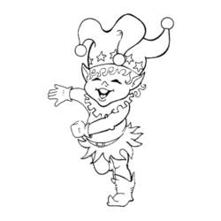 Coloriage Bouffon elfe dansant avec bonnet pointu
