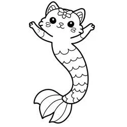 Coloriage à imprimer Chat Sirène (Personnages) #212814 pour enfants et adultes