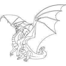 Coloriage Dragon aux ailes déployées