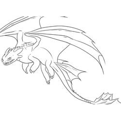 Coloriage Krokmou volant avec les ailes déployées
