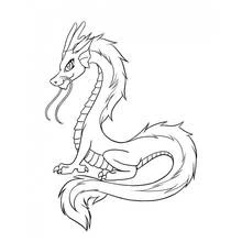 Coloriage Dragon chinois au long corps sinueux
