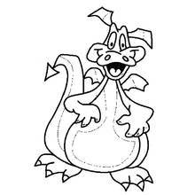 Coloriage Dragon rigolo debout avec un grand sourire