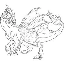 Coloriage Dragon crachant du feu