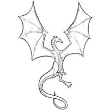 Coloriage Dragon aux ailes déployées