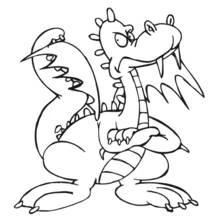 Coloriage Dragon grincheux les bras croisés