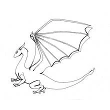 Coloriage Dragon à l'aile largement déployée