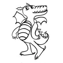 Coloriage Dragon marchant au ventre rayé