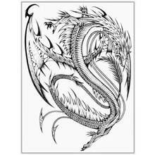 Coloriage Dragon enroulé en position serpentine