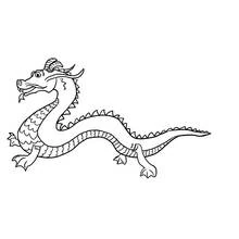 Coloriage Dragon au long corps sinueux