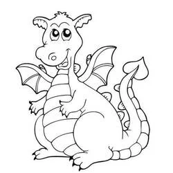 Coloriage Dragon drôle souriant