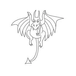 Coloriage Dragon volant aux ailes déployées