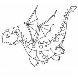 Coloriage Dragon aux ailes et taches