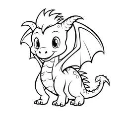 Coloriage Jeune dragon joyeux aux cheveux hérissés