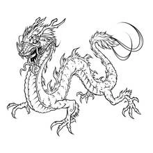 Coloriage Dragon au corps serpentin et griffes acérées