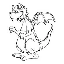 Coloriage Dragon debout aile déployée