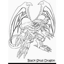 Coloriage Black Skull Dragon debout avec les ailes déployées