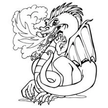 Coloriage Dragon musclé, griffes touchant le sol
