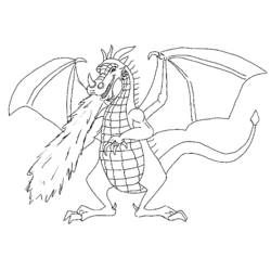 Coloriage Dragon crachant du feu