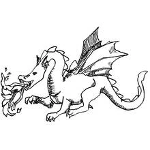 Coloriage Dragon sur quatre pattes, écailles pointues