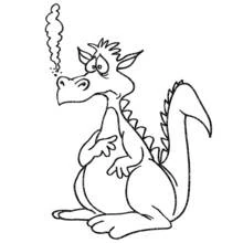 Coloriage Dragon de dessin animé au museau levé